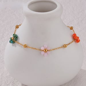 1 Stück Simple Series Sweet Flower Edelstahl Damen Kettenarmbänder h5 Bild8