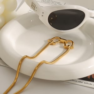 1 piece fashionable series  line stainless steel gold color women's pendant necklaces h5 Picture9