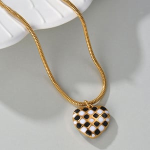 1 Stück Simple Series Tägliche gemischte Farbe Edelstahl Damen Anhänger Halsketten h5 Bild3