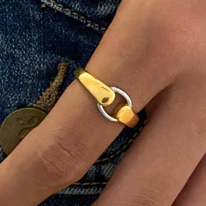 1 Paar hochwertige ringförmige Creolen aus Edelstahl der Simple-Serie, vergoldet h5 Bild9