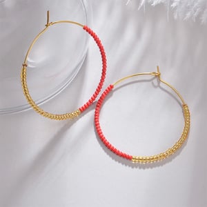 1 Paar einfache Serie einfache gemischte Farbe Edelstahl Creolen für Damen h5 Bild6