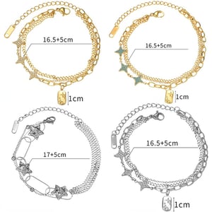 1 Stück Simple Series Daily Patchwork Edelstahl Damen Charm Armbänder h5 Bild8