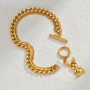 1 Stück Simple Series Tägliche einfarbige Edelstahl-Charm-Armbänder für Damen h5 Bild3