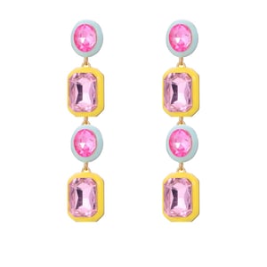 1 Pair Luxurious Series Irregular Geometric Shape Colorful Drop Oil Gold Color Alloy Women's Drop Earrings h5 Picture7