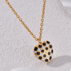 1 Stück Simple Series Tägliche gemischte Farbe Edelstahl Damen Anhänger Halsketten h5 Bild6