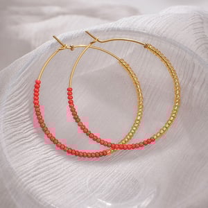 1 Paar einfache Serie einfache gemischte Farbe Edelstahl Creolen für Damen h5 Bild3