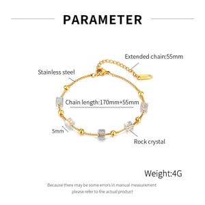 1 Piece Exquisite Series Daily Cubic Stainless Steel Gold Color Women's Chain Bracelets h5 Picture6