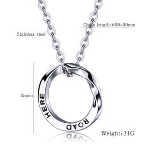 1 Piece Classic Mobius Strip Stainless Steel Men's Chain Necklaces h5 Picture8