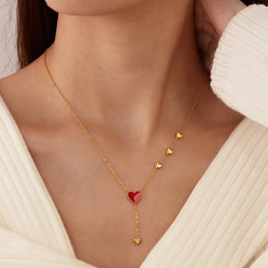 1 Stück Simple Series Daily Heart Edelstahl Goldfarben Damen-Anhänger-Halsketten h5 Bild5