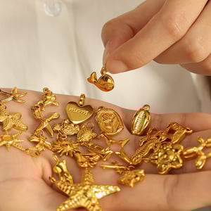 1 Piece Exquisite Series Charming Seashell Shape DIY Stainless Steel Gold Color Women's Pendants h5 Picture7