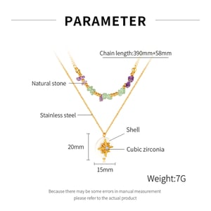 Collares en capas de acero inoxidable dorados con diseño geométrico diario de serie simple de 1 pieza para mujer h5 Imagen7