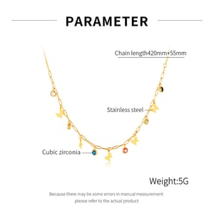 1 Stück Simple Series Einfache Quaste Edelstahl Damen Kettenhalsketten h5 Bild7