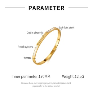 1 Piece Designable Series Retro Circle Stainless Steel Gold Color Women's Bangles h5 Picture7