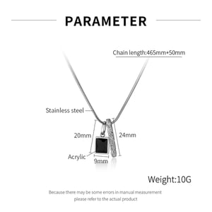 Minimalist Dikdörtgen Paslanmaz Çelik Kadın Kolyeleri h5 Resim7