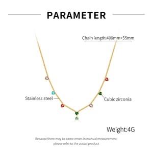 1 Piece Polychrome Series Exquisite Heart Shape Stainless Steel Women's Pendant Necklaces h5 Picture7