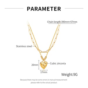 1 Piece Superior Series Chic Heart Stainless Steel Gold Color  Women's Pendant Necklaces h5 Picture7