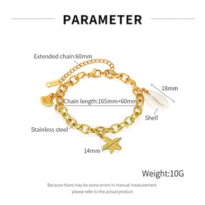1 Stück Simple Series Daily Turtle Edelstahl Goldfarben Damen Charm Armbänder h5 Bild6