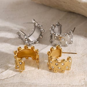 1 Piece Exquisite Series Retro Pentagram Round Stainless Steel Gold Color Women's Bangles h5 Picture7
