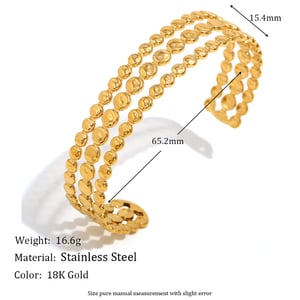 1 Piece Simple Series Retro Geometric Stainless Steel   Gold Color  Women's Bangles h5 Picture10