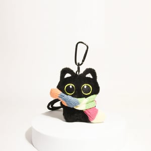 1 Piece Charming Series Natural Black Cat With Scarf Rayon Women's Bag Charms h5 Picture8