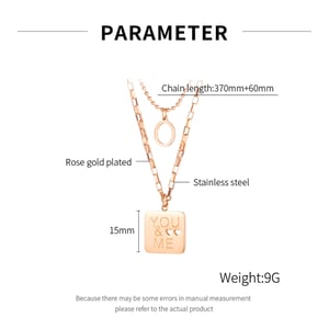 1 Piece Minimalist Series Simple Square Stainless Steel Gold Color Women's Layered Necklaces h5 Picture7