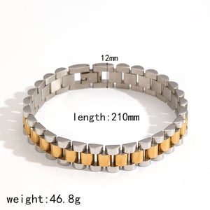 1 Piece Minimalist Series Chain Watchband Stainless Steel Gold Color Unisex Chain Bracelets h5 Picture11