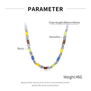 Renkli Silindir Paslanmaz Çelik Erkek Boncuklu Bileklikler h5 Resim8