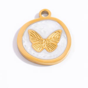 1 Piece Classic Series Retro Bow Knot Pattern Oil- Glazing Stainless Steel Gold Color Women's Pendants h5 Picture10