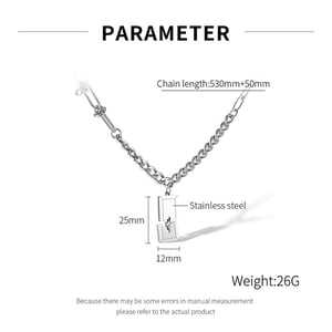 Dikdörtgen Plaka Paslanmaz Çelik Erkek Kolye Uçları h5 Resim7