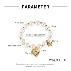 1 Stück Simple Series Daily Heart Edelstahl Goldfarben Damen Charm Armbänder h5 Bild8