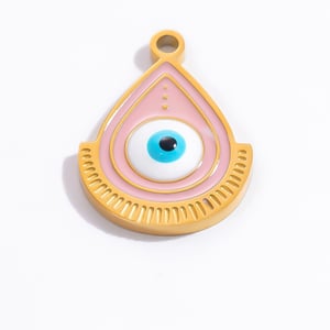 1 Stück Luxuriöse Serie Classic Eye Edelstahl Goldfarben Damenanhänger h5 Bild12