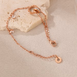 1 Stück Simple Series Daily Number Edelstahl Goldfarben Damen Kettenarmbänder h5 Bild6