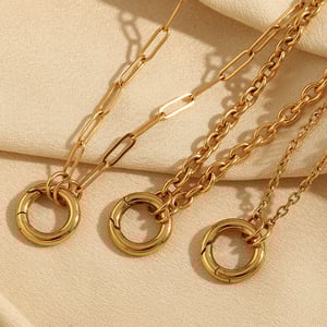 1 Stück Simple Series Tägliche einfarbige Edelstahl-Goldfarbene Damen-Anhängerketten h5 Bild3