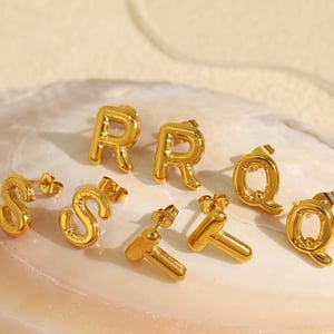 1 Paar einfache Serie Casual Letter Edelstahl Gold Farbe Damen Ohrstecker h5 Bild7