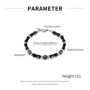 Hematite Patchwork Paslanmaz Çelik Erkek Zincir Bileklikler h5 Resim4