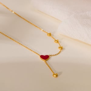 1 Stück Simple Series Daily Heart Edelstahl Goldfarben Damen-Anhänger-Halsketten h5 Bild6