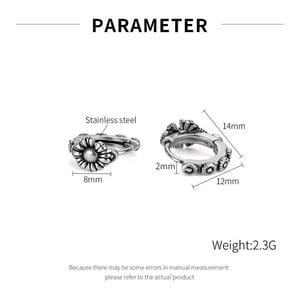 Daisy Paslanmaz Çelik Malzeme Erkek Küpe h5 Resim3