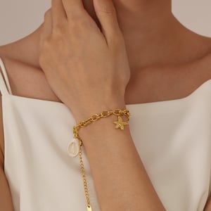 1 Stück Simple Series Daily Turtle Edelstahl Goldfarben Damen Charm Armbänder h5 Bild5