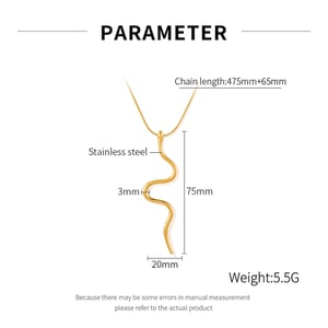 1 Piece Simple Series Daily Animal Stainless Steel   Gold Color  Women's Pendant Necklaces h5 Picture7