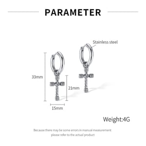 1 Paar filigrane Kreuz-Ohrstecker aus Edelstahl für Herren h5 Bild7