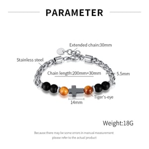 Schicke Perlen Edelstahl Herren Kettenarmbänder h5 Bild5
