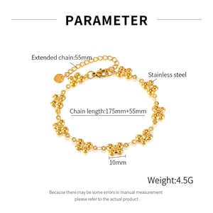 1 Piece Designable Series Daily Butterfly Stainless Steel Gold Color Women's Chain Bracelets h5 Picture8