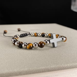 Şık Haç Paslanmaz Çelik Erkek Boncuklu Bileklikler h5 Resim3