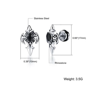 Pendientes de acero inoxidable con diseño geométrico intrincado para hombre h5 Imagen6