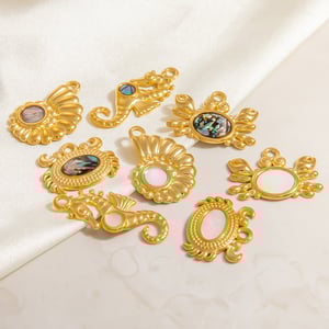 1 Piece Classic Series Delicate Marine Organism Shape Conch Stainless Steel Gold Color Women's Pendants h5 Picture4