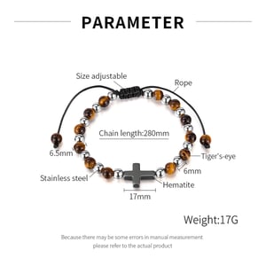 Şık Haç Paslanmaz Çelik Erkek Boncuklu Bileklikler h5 Resim7