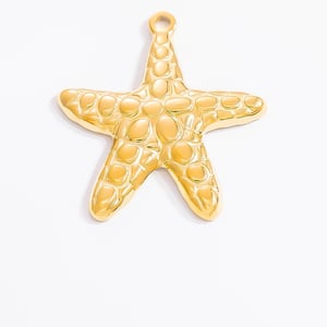 1 Piece Romantic Series Vacation Chic Starfish Shape Stainless Steel Gold Color Women's Pendants h5 Picture11