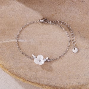1 Stück Simple Series Daily Flower Edelstahl Goldfarben Damen Kettenarmbänder h5 Bild4