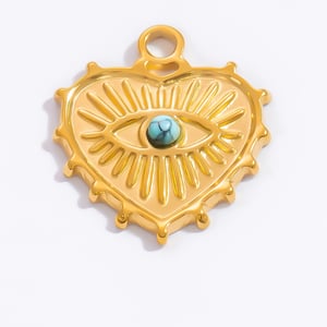 1 Stück Luxuriöse Serie Classic Eye Edelstahl Goldfarben Damenanhänger h5 Bild11