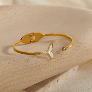 1 Stück Simple Series Einfache geometrische Edelstahl-Armreifen für Damen h5 Bild5